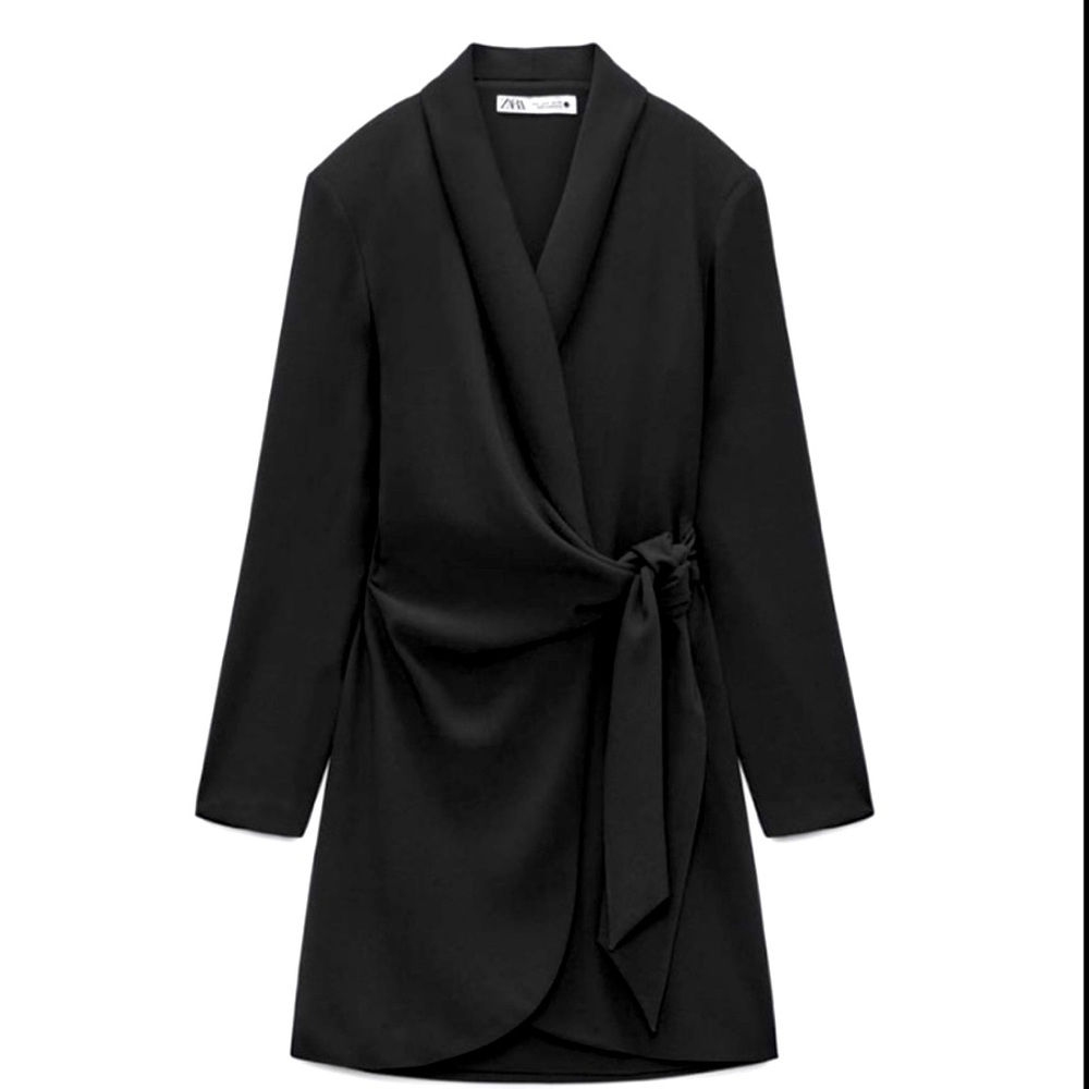 Zara Black Mini Wrap Dress